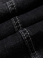Lace-Up Denim Jeans; Black / S, Black / M, Black / L, Black / XL, Black / 2XL