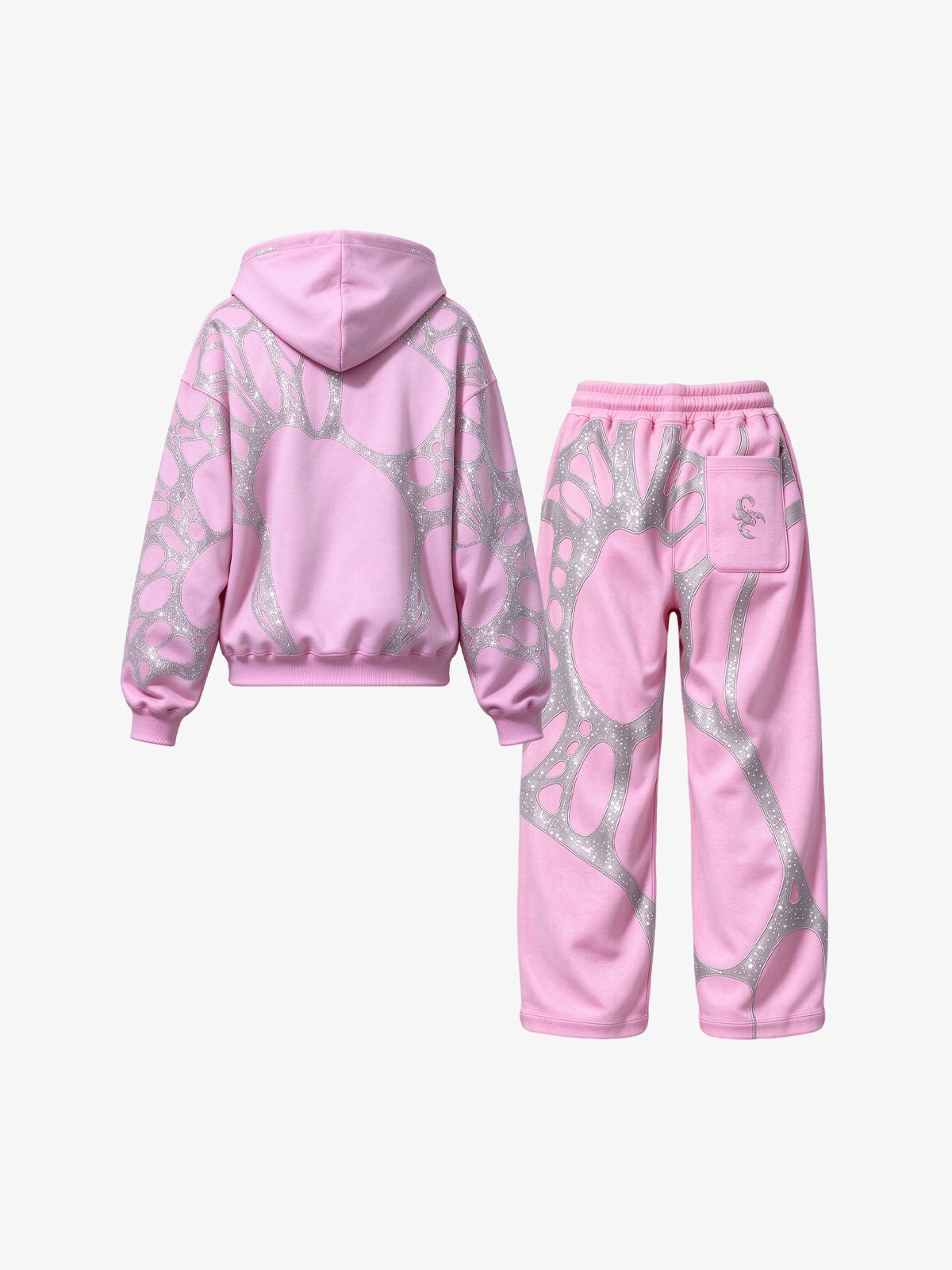 Spiderweb Graphic Full-Zip Hoodie & Sweatpants Set