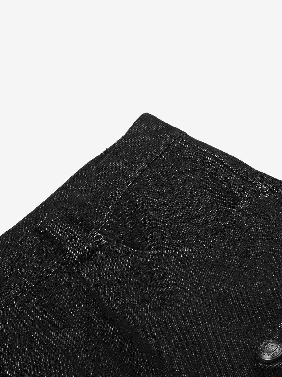 Military Napoleon Raw Denim Barrel Baggy Jeans
