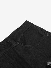 Military Napoleon Raw Denim Barrel Baggy Jeans