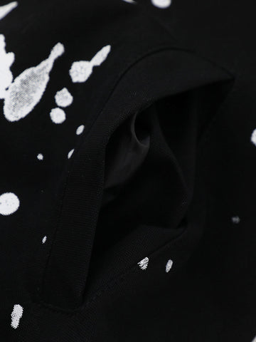 Dark Portrait Print Splatter Print Jacket
