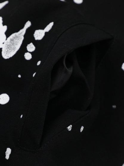 Dark Portrait Print Splatter Print Jacket