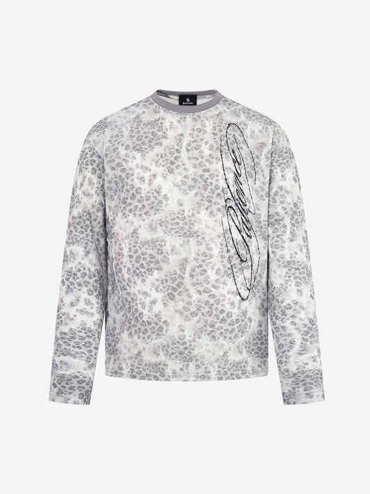 Leopard Print Boxy Fit Long Sleeve Tee
