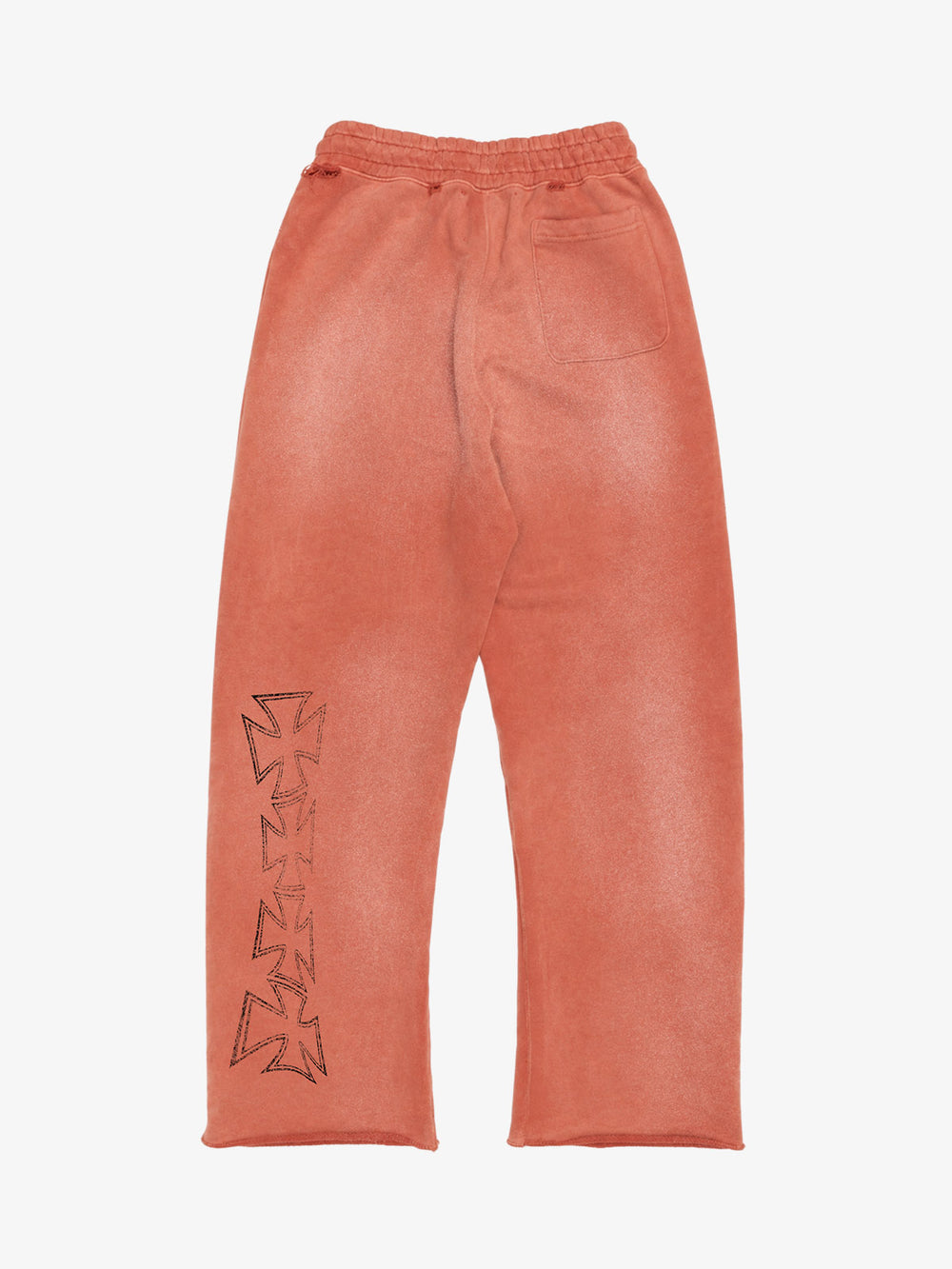 Graffiti Printed Washed And Aged Straight-leg Sweatpants