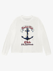 Anchor Graphic Washed Long Sleeve Tee; VTG off-White / S, VTG off-White / M, VTG off-White / L, VTG off-White / XL