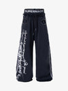 Rebel Studded Wide-Leg Layered Sweatpants 