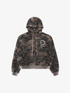 Hoodie mit Erdprint und Nietenbesatz „Goodbye World“