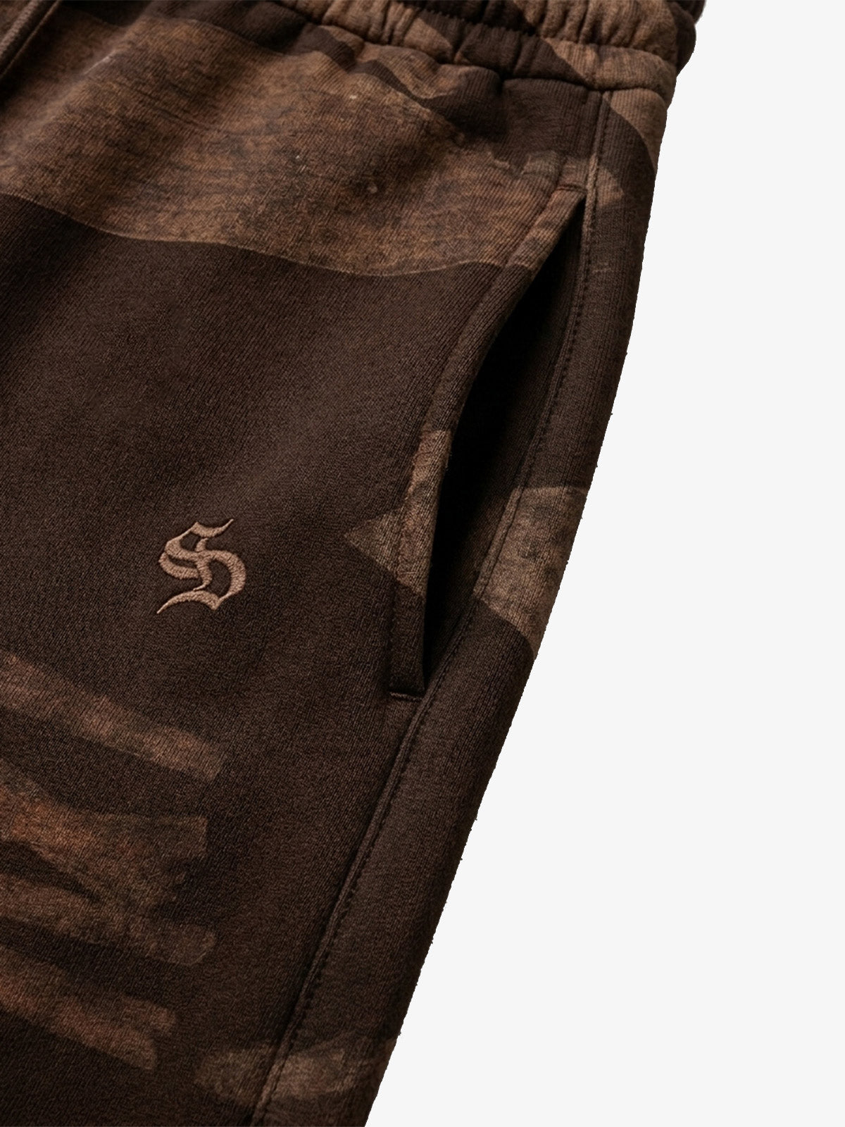 Vintage Distressed Sticker Print Wide-Leg Sweatpants