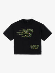 Distressed Abstract Floral Graphic Street T-Shirt 