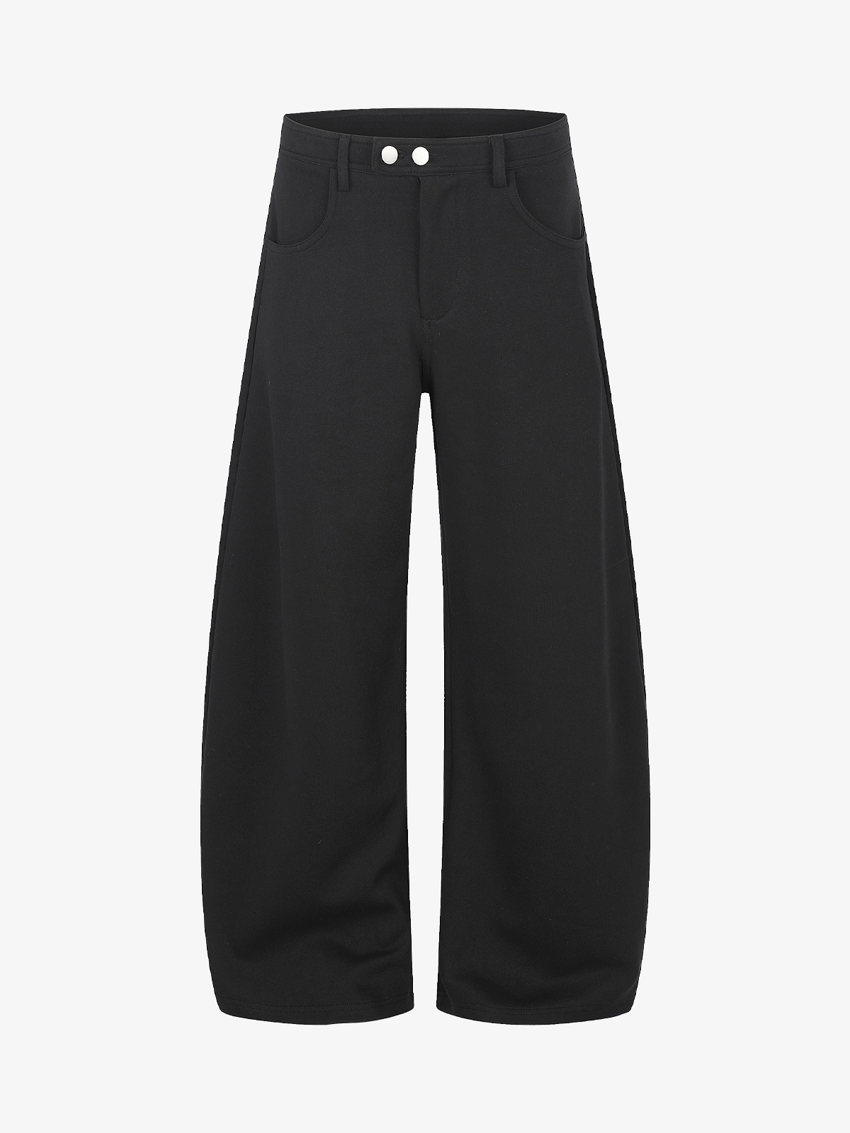 Double-Button Wide-Leg Sweatpants