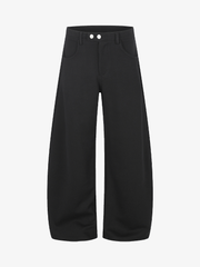 Double-Button Wide-Leg Sweatpants
