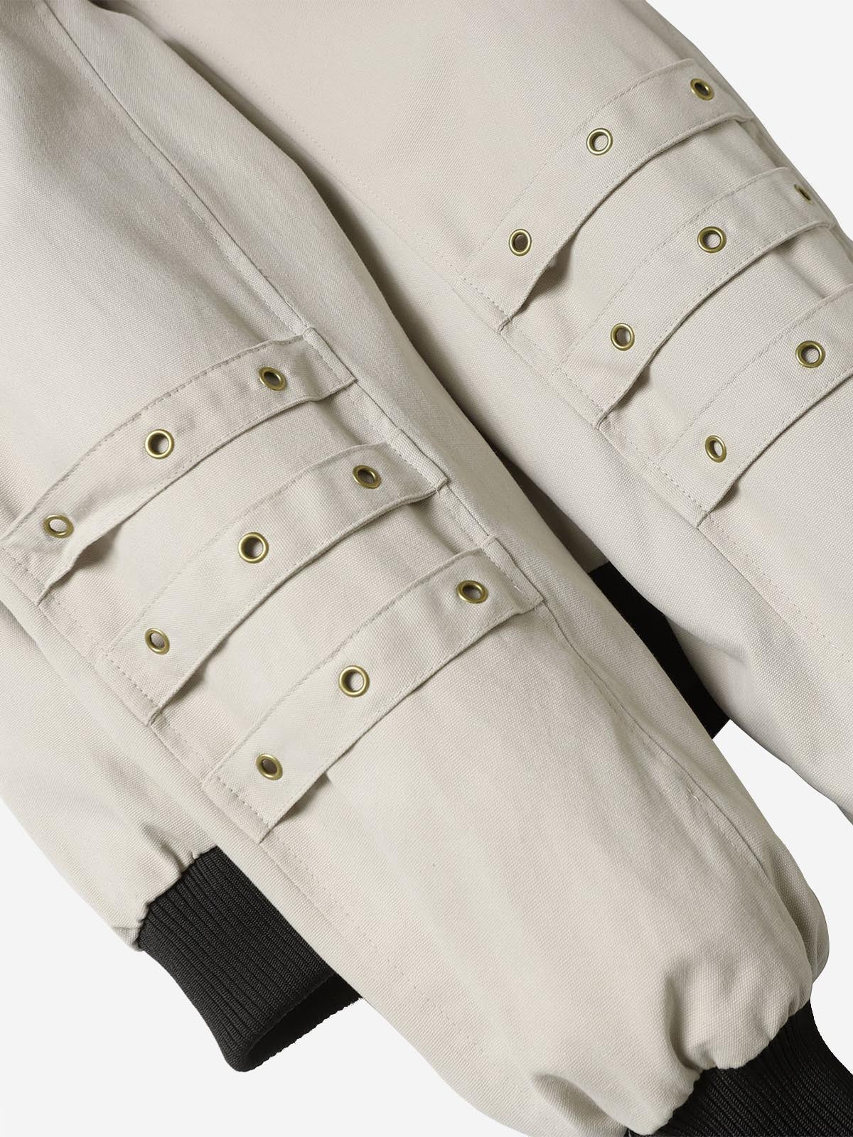 Studded Sleeve Stand-Collar Zip Jacket