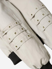 Studded Sleeve Stand-Collar Zip Jacket