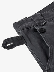 Vintage Washed Multi-Pocket Adjustable Strap Flare Cargo Pants 
