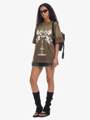 Twin Angels Cross Washed T-Shirt 