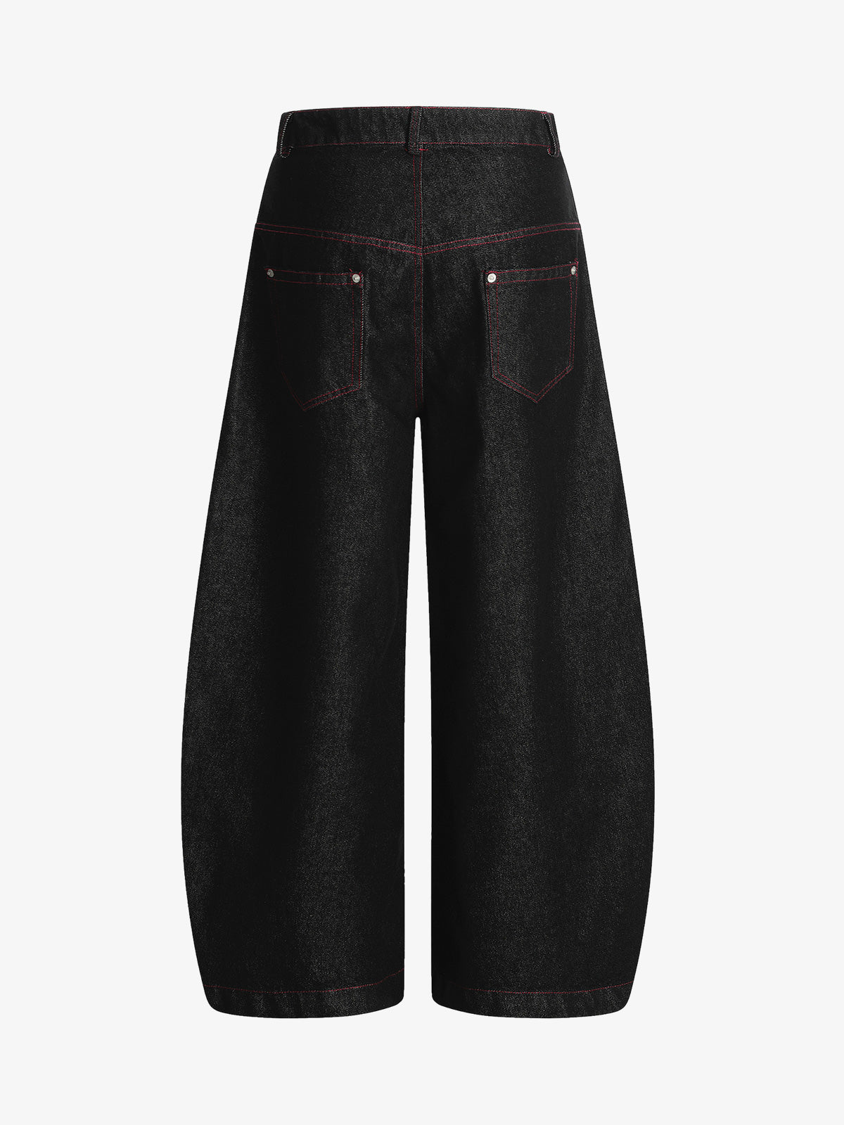 Street Culottes Red Stitching Barrel Jeans 