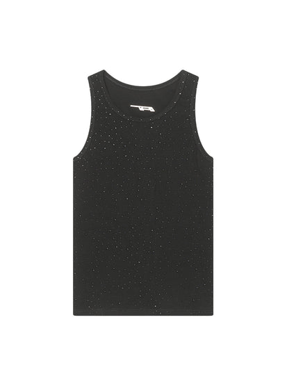 Street Heavy Rhinestone Threaded Vest 
