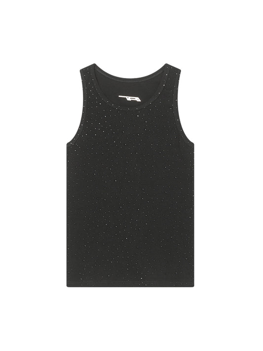 Street Heavy Rhinestone Threaded Vest 