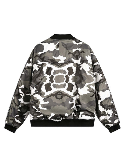 Thesupermade Camouflage Patch Bomber Jacket 