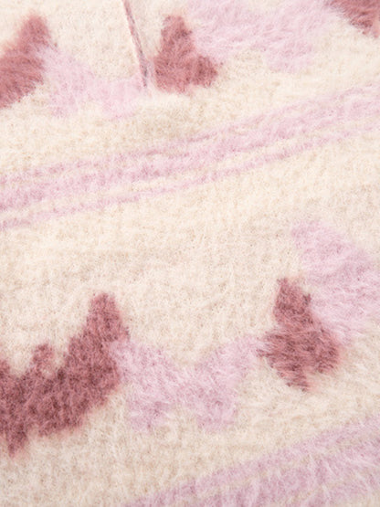 Cozy Pink Patterned Sweater for Women - Perfect for Fall and Winter Outfits 