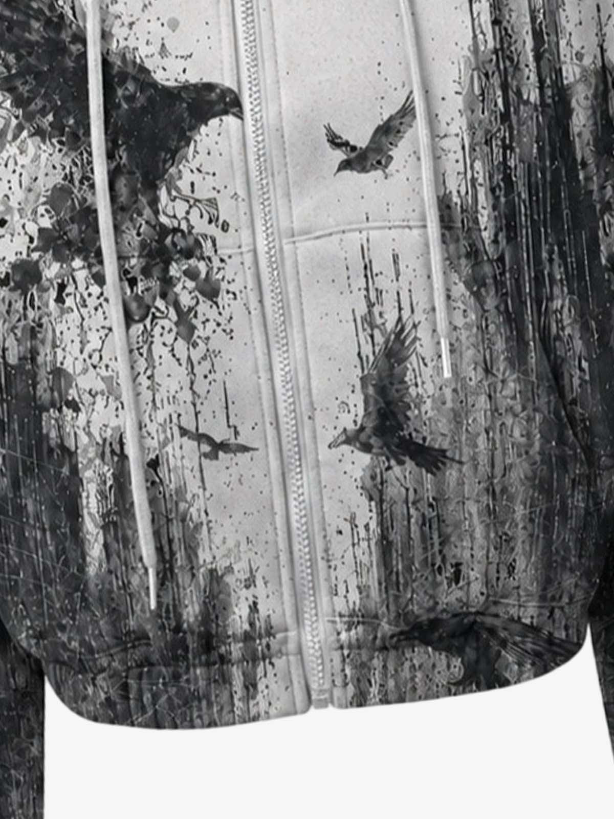 American Retro Y2K Graphic Zip-Up Hoodie