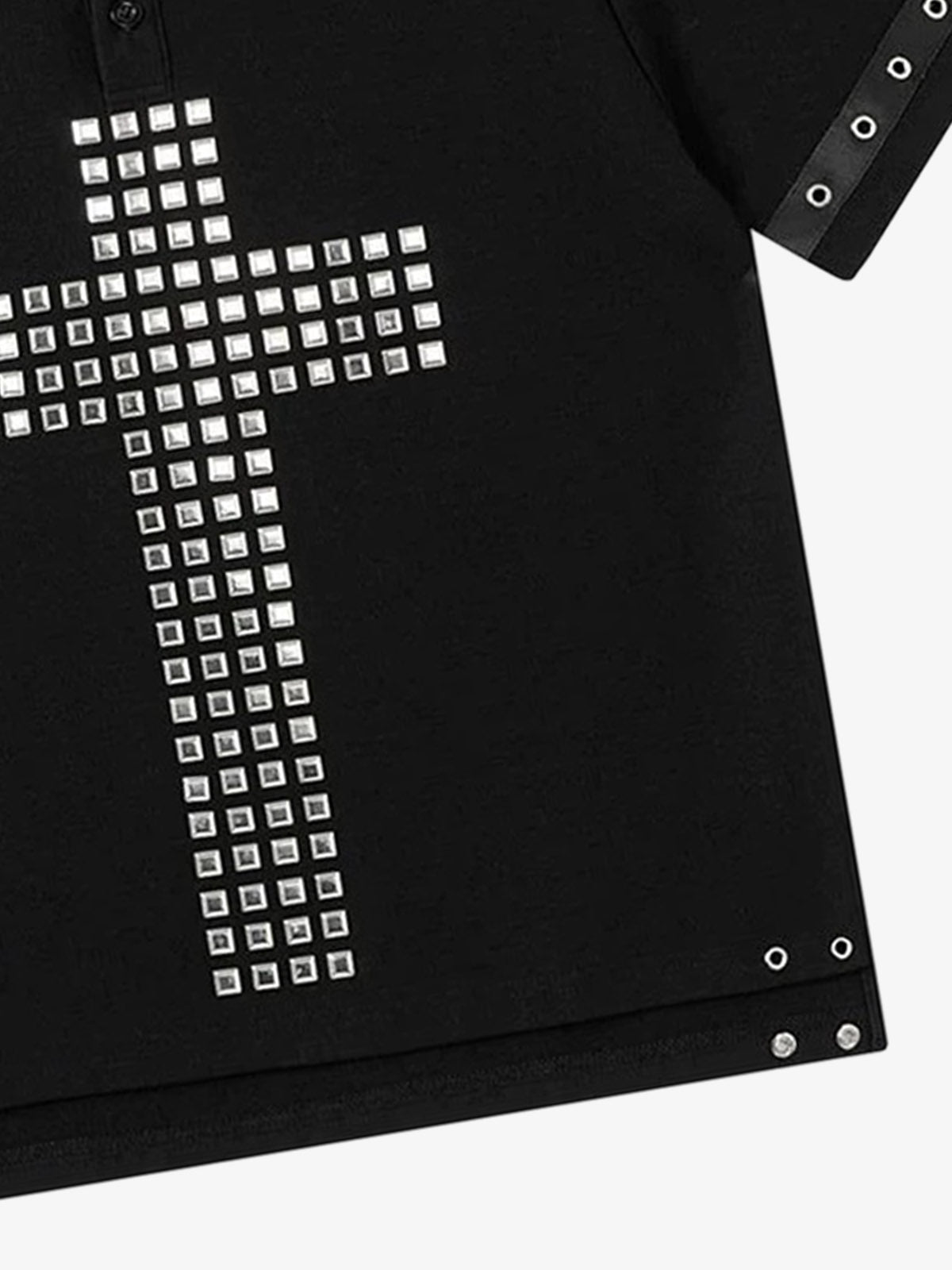 Studded Cross Polo Shirt