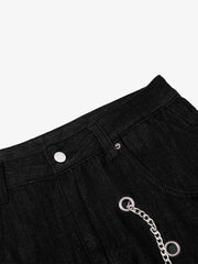 Vintage Eyelet Chain Baggy Jeans 