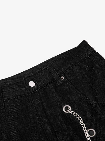 Vintage Eyelet Chain Baggy Jeans 