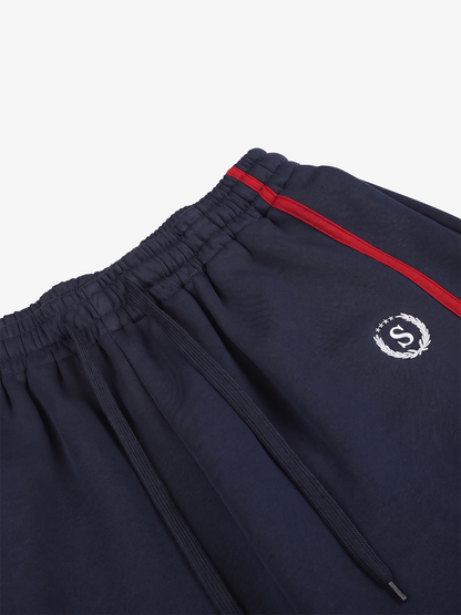 Color Block Striped Embroidered Sweatpants