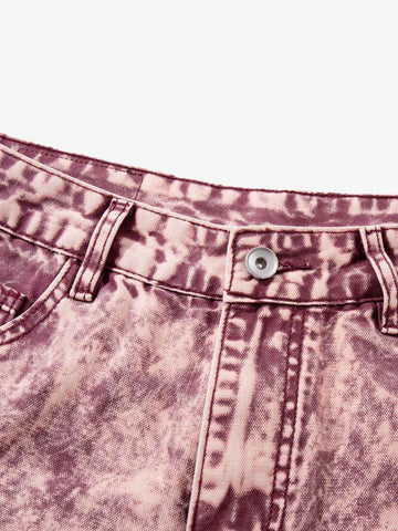 Purple Tie-Dye Finish Acid Wash Jeans 