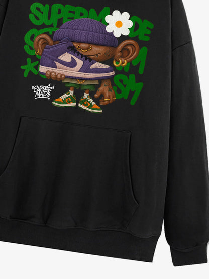 Thesupermade Street Cartoon Trend Sneakers Boy Hooded Sweatshirt 