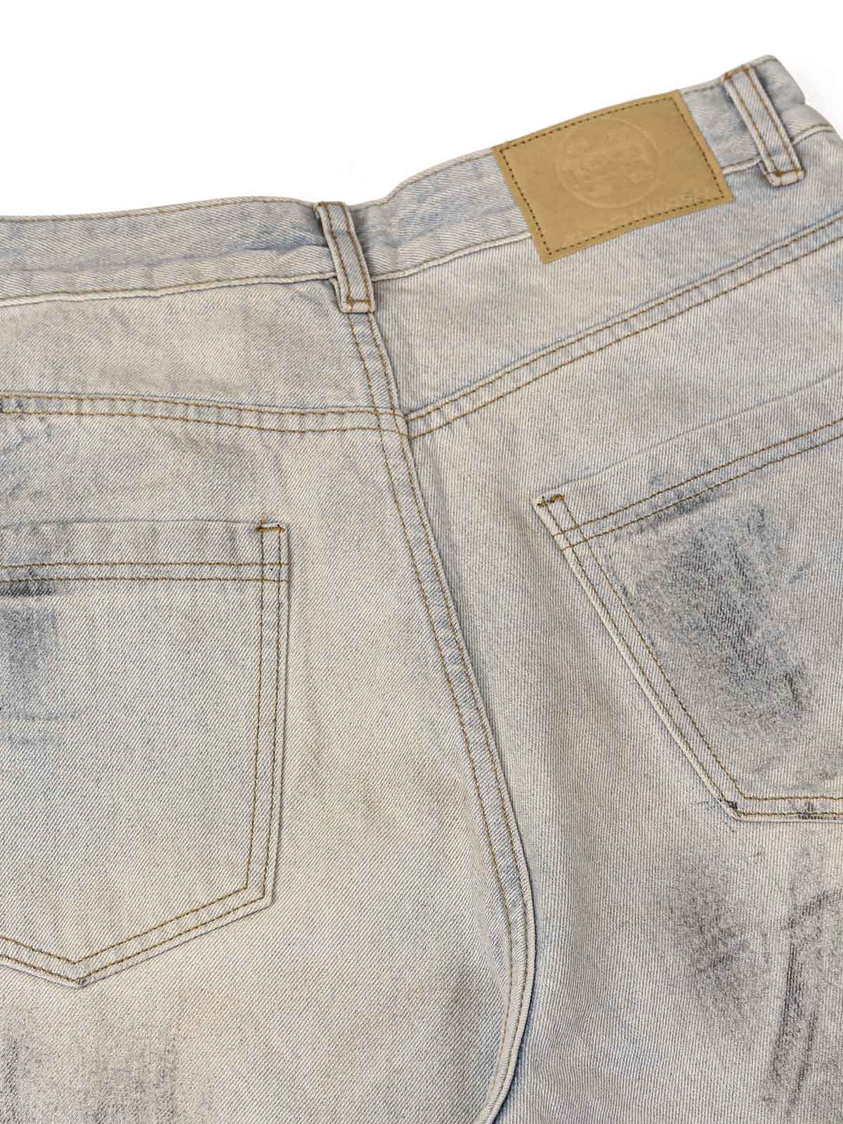 Thesupermade Washed Mud-Dye Straight Jeans 