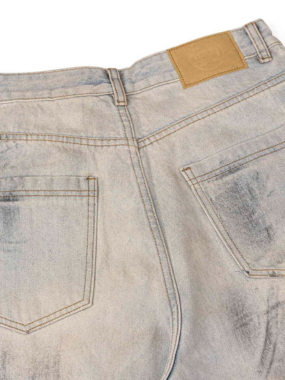 Thesupermade Washed Mud-Dye Straight Jeans 