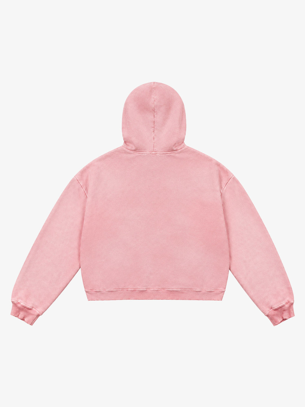 Distressed Graphic Appliqué Patch Boxy Zip Hoodie - Supermade