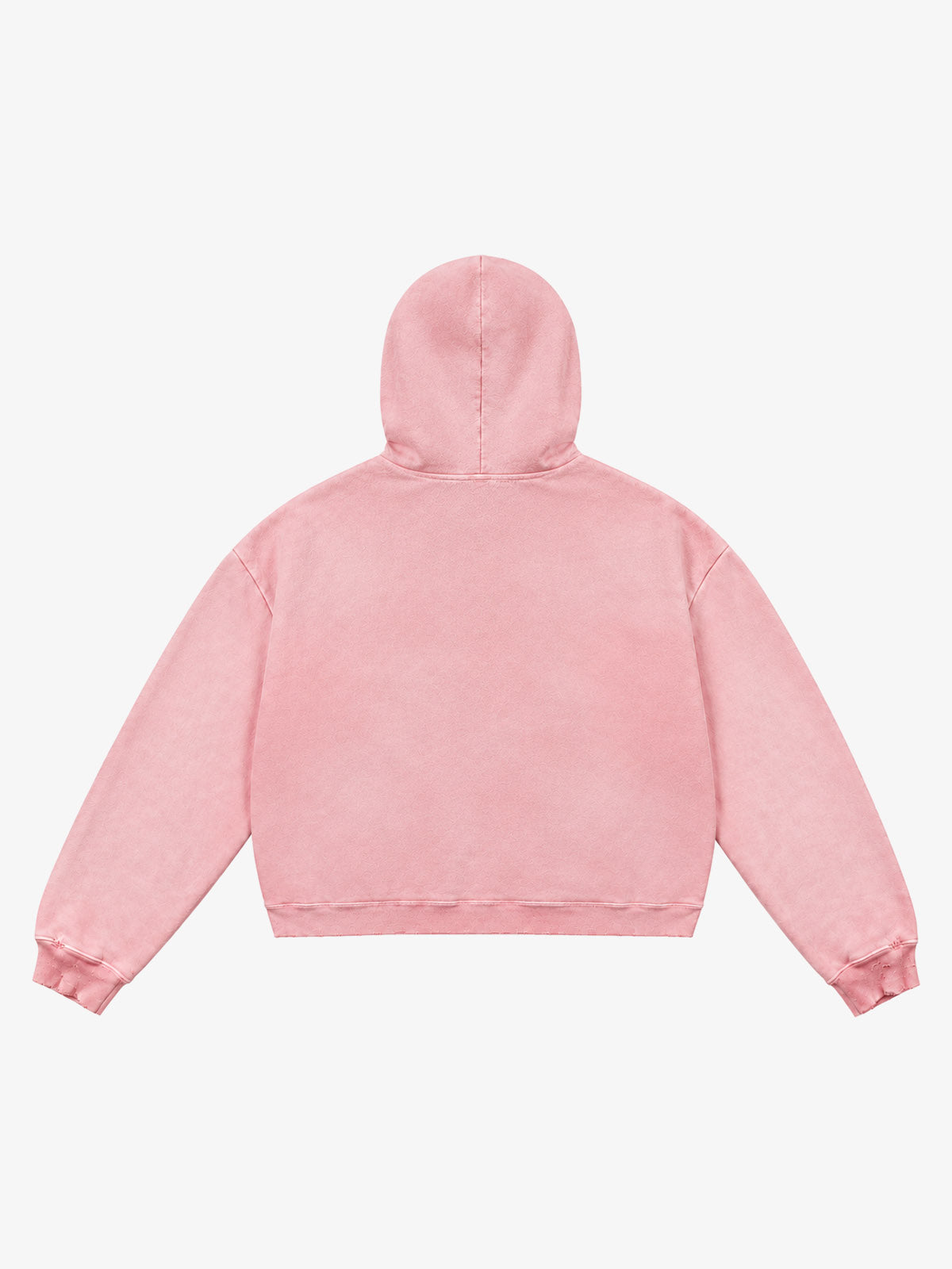 Distressed Graphic Appliqué Patch Boxy Zip Hoodie