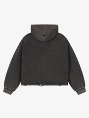 X-Ray Skull Graphic Distressed Washed Boxy Hoodie