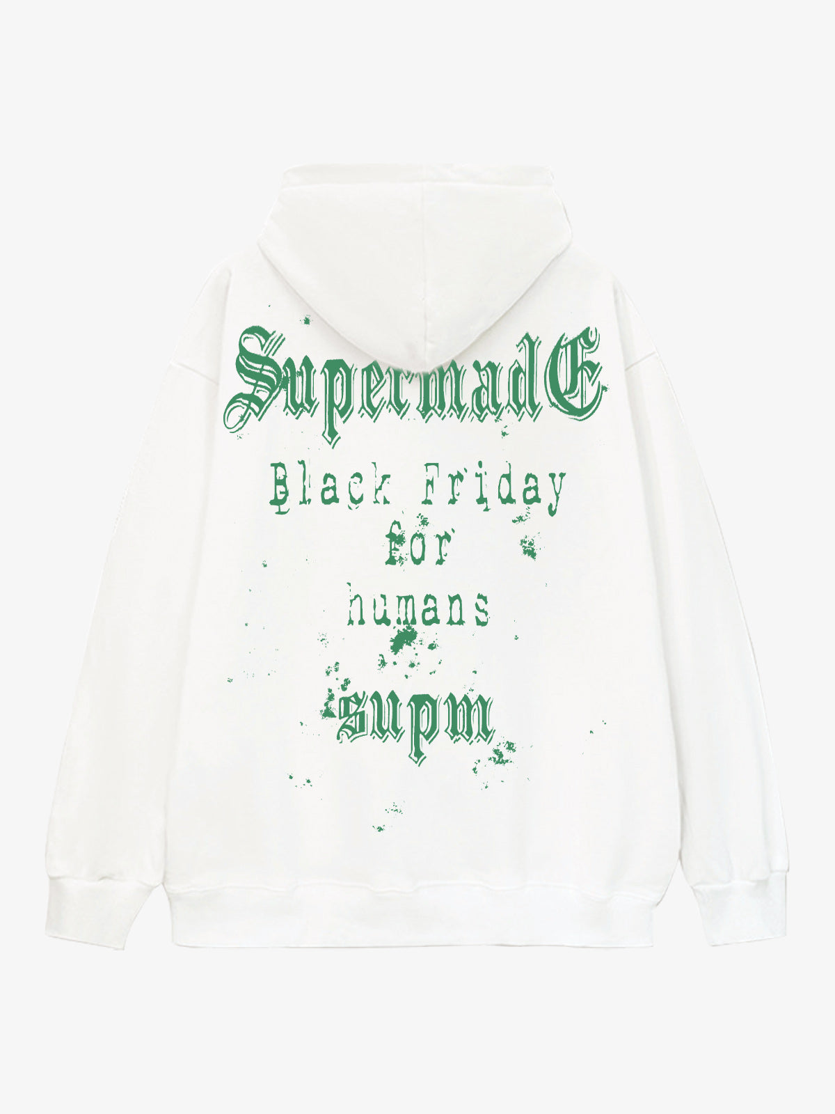 THE SUPERMADE Black Friday Human Supremacy Graphic Hoodie with Skull and Web Design 