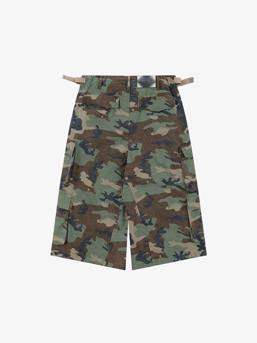 Short cargo camouflage ripstop