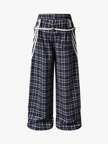 Plaid Patchwork Pants