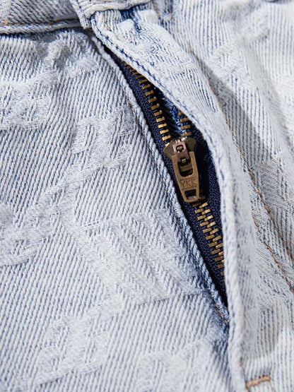 Gradient Wash Jacquard Denim Jeans 