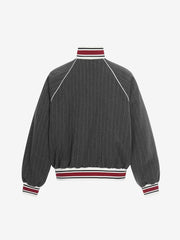 Retro Color-Blocked Striped Stand-Collar Tracksuit 