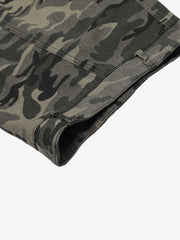 Camouflage Printed Curved Denim Jeans 