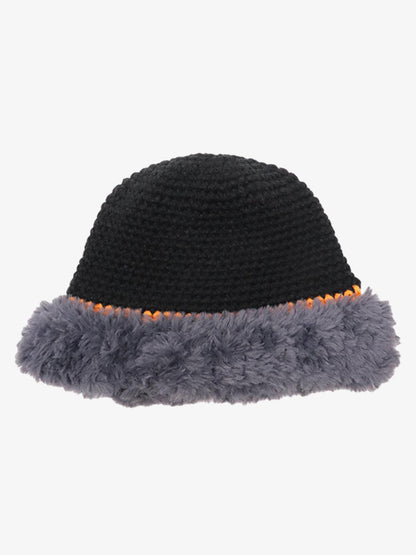 Cozy Heart-Embellished Winter Hat with Faux Fur Trim 