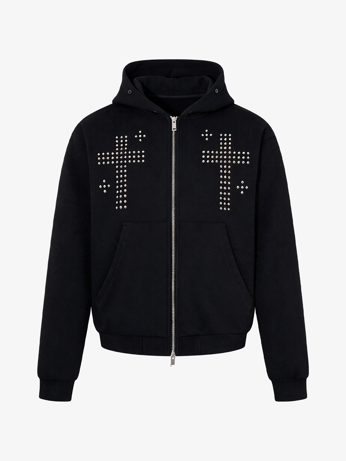 Detachable Fur Cross Zip Hoodie