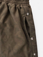 Embroidered Washed Distressed Hoodie & Wide-Leg Pants Set