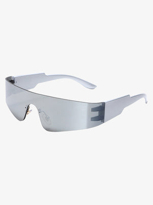 Stylish Rainbow Reflective Shield Sunglasses for Outdoor Activities 