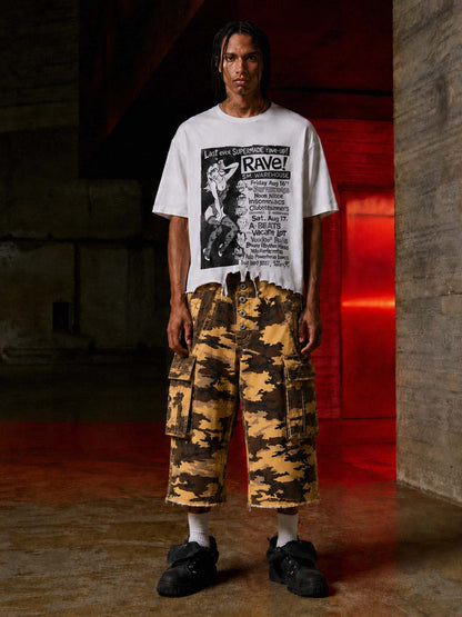 Five-Button Camo Cargo Shorts