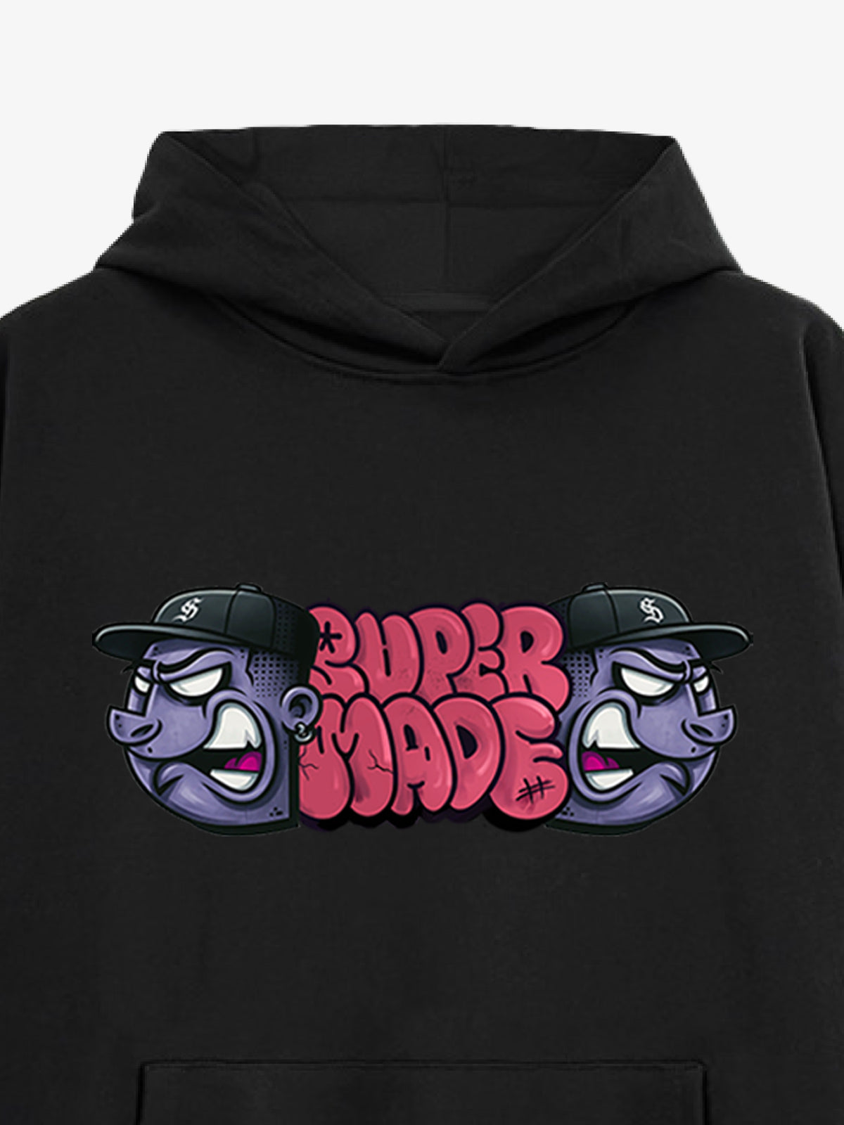 Supermade graffiti font figurine hooded sweatshirt 