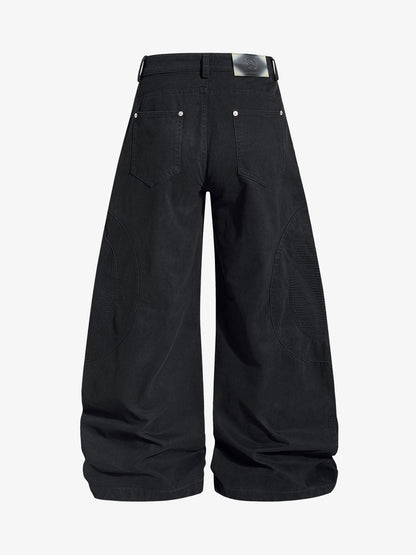 Embroidered Star Curved Seam Pants 