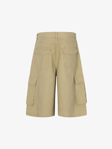 Gothic Cross Graphic Cargo Shorts 